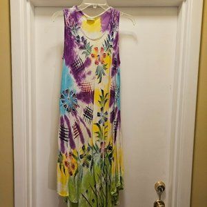Bright tie-dye dress/cover-up